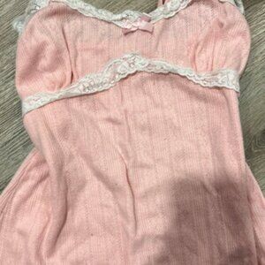 pink lace babydoll tank
